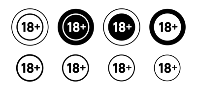 18 Plus Icon vector
