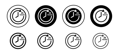 24 Hour Time Icon vector