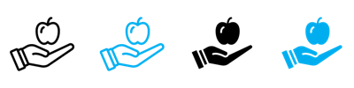 Apple In Hand Icon vector