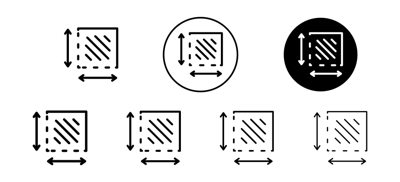 Area And Dimension Icon vector
