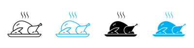 Baked Turkey Icon vector