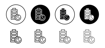 Battery Time Icon vector