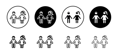 Boy And Girl Icon vector