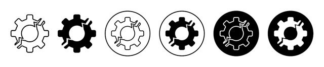 Broken Gear Icon vector