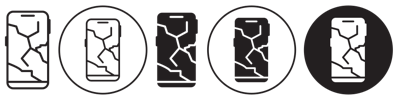 Broken Phone Screen Icon vector