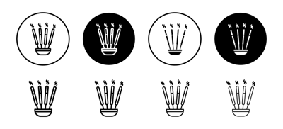 Burning Incense Stick Icon vector