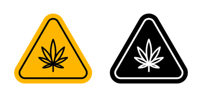 Cannabis Packaging Warning Sign vector