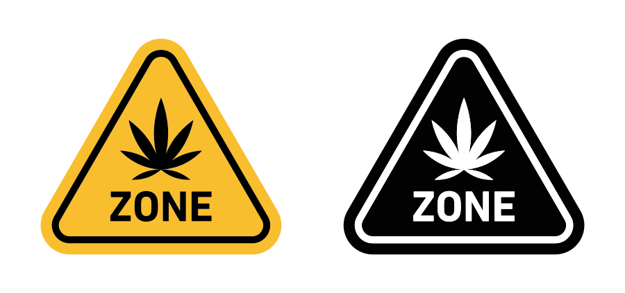 Cannabis Zone Traffic Sign Icon SVG