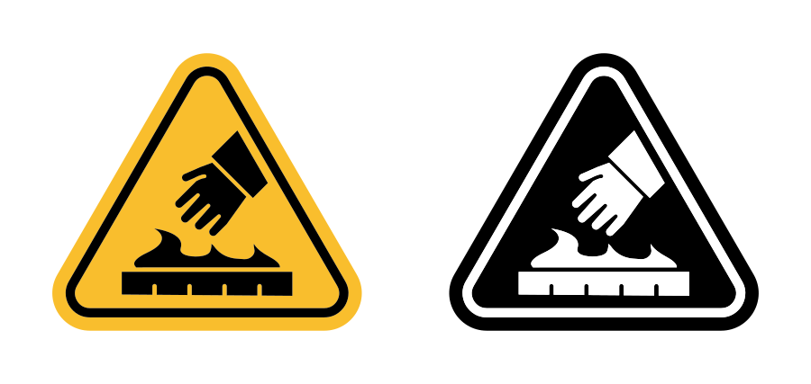 Caution Hot Surface Sign Icon SVG