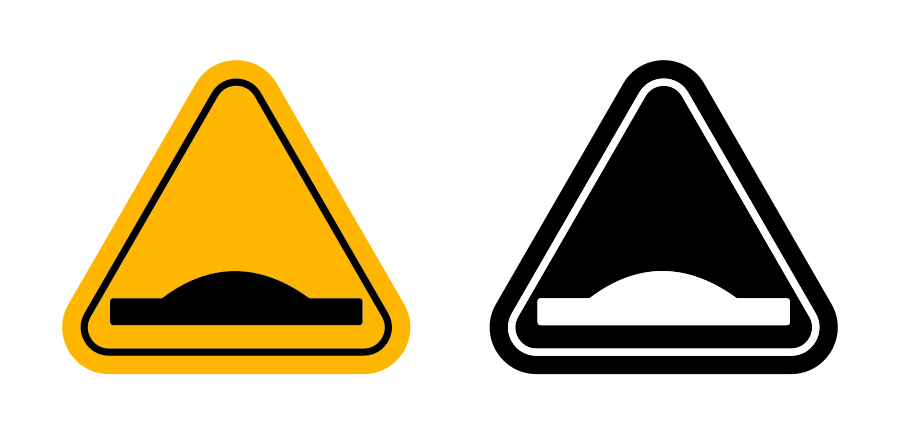 Caution Speed Ramps Sign Icon SVG