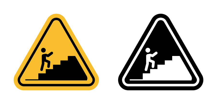 Caution Stairway Sign Icon SVG
