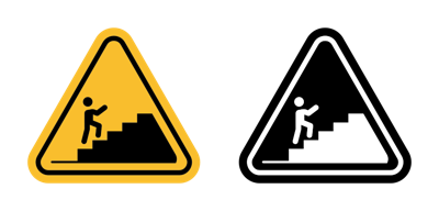 Caution Stairway Sign vector