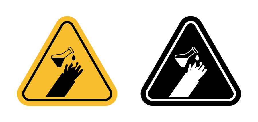 Chemical Burns Hazard Sign Icon SVG