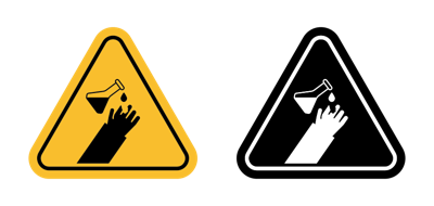 Chemical Burns Hazard Sign vector