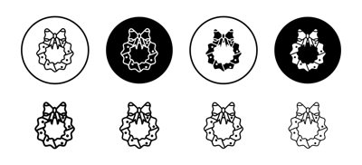 Christmas Wreath Icon vector