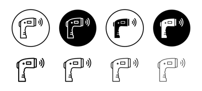 Contactless Infrared Thermometer Icon vector