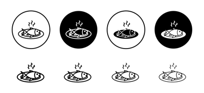 Cooked Fish Icon vector