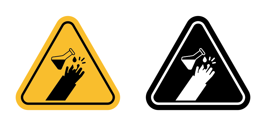 Corrosive Acid Safety Sign Icon SVG