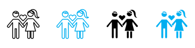 Couple With Love Icon vector