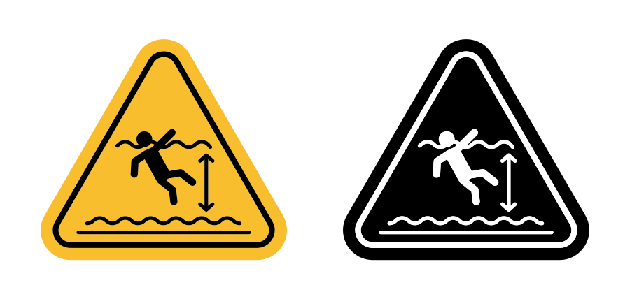 Deep Water Warning Sign Icon SVG