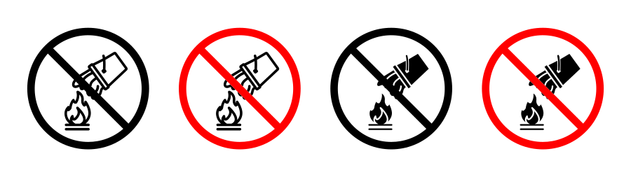 Do Not Extinguish With Water Sign Icon SVG