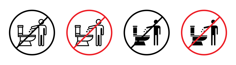 Do Not Litter In Toilet Sign Icon SVG