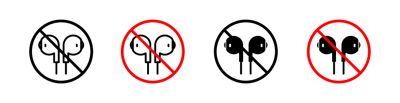 Do Not Use Earphone Icon vector