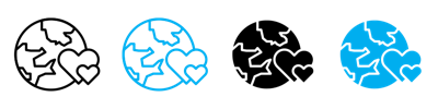 Earth Love Heart Icon vector