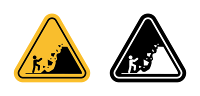 Falling Rocks Or Debris Warning Road Sign vector