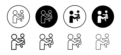 Father And Son Playing Icon vector