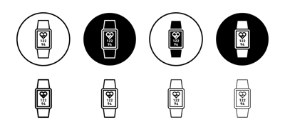 Fitness Tracker Smart Watch Icon vector