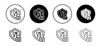 Food Security Lock Icon vector