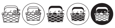 Fruit Basket Icon vector