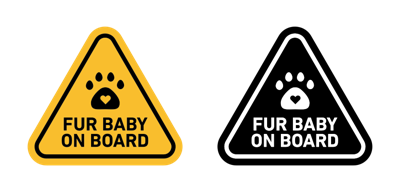 Fur Baby On Board Sign vector