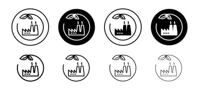 Green Factory Icon vector