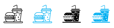 Hamburger And Soft Drink Cup Icon vector