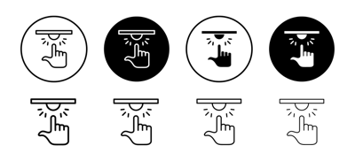 Hand Push Button Icon vector
