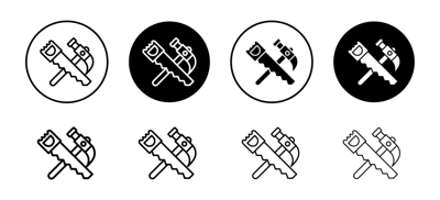 Hand Saw And Hammer Icon vector