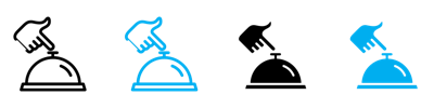 Hand Touching Service Bell Icon vector
