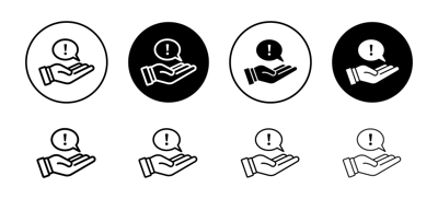Hand With Information Icon vector