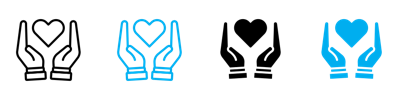 Heart And Hands Icon vector