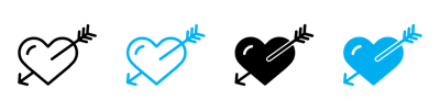 Heart With Arrow Icon vector