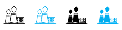 Heat Power Station Icon vector