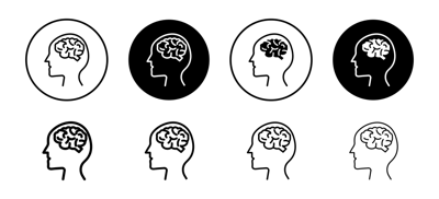 Human Head With The Brain Icon vector