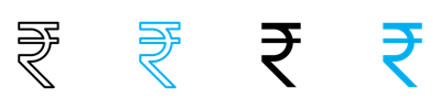 Indian Rupee Icon vector
