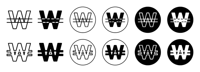 Korean Won Symbol Icon vector
