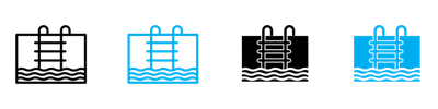 Ladder In Swimming Pool Icon vector