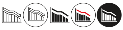 Loss Bar Chart Icon vector