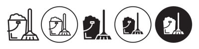 Mop And Bucket Icon vector