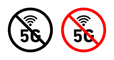 No 5G Signal Sign vector